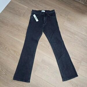ASKK NY High Rise Boot Jeans Black Size 25 Sructured '90s Bootcut Moto Grunge